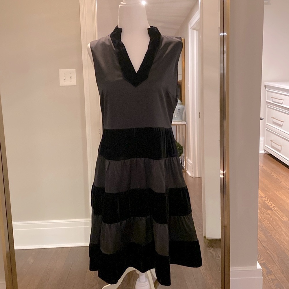 NWT Sail to Sable Satin and Velvet Dress